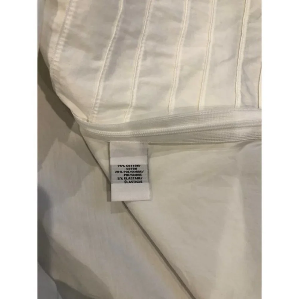 LAFAYETTE 148 women's white pleated cotton shirt size 6 - Picture 8 of 9